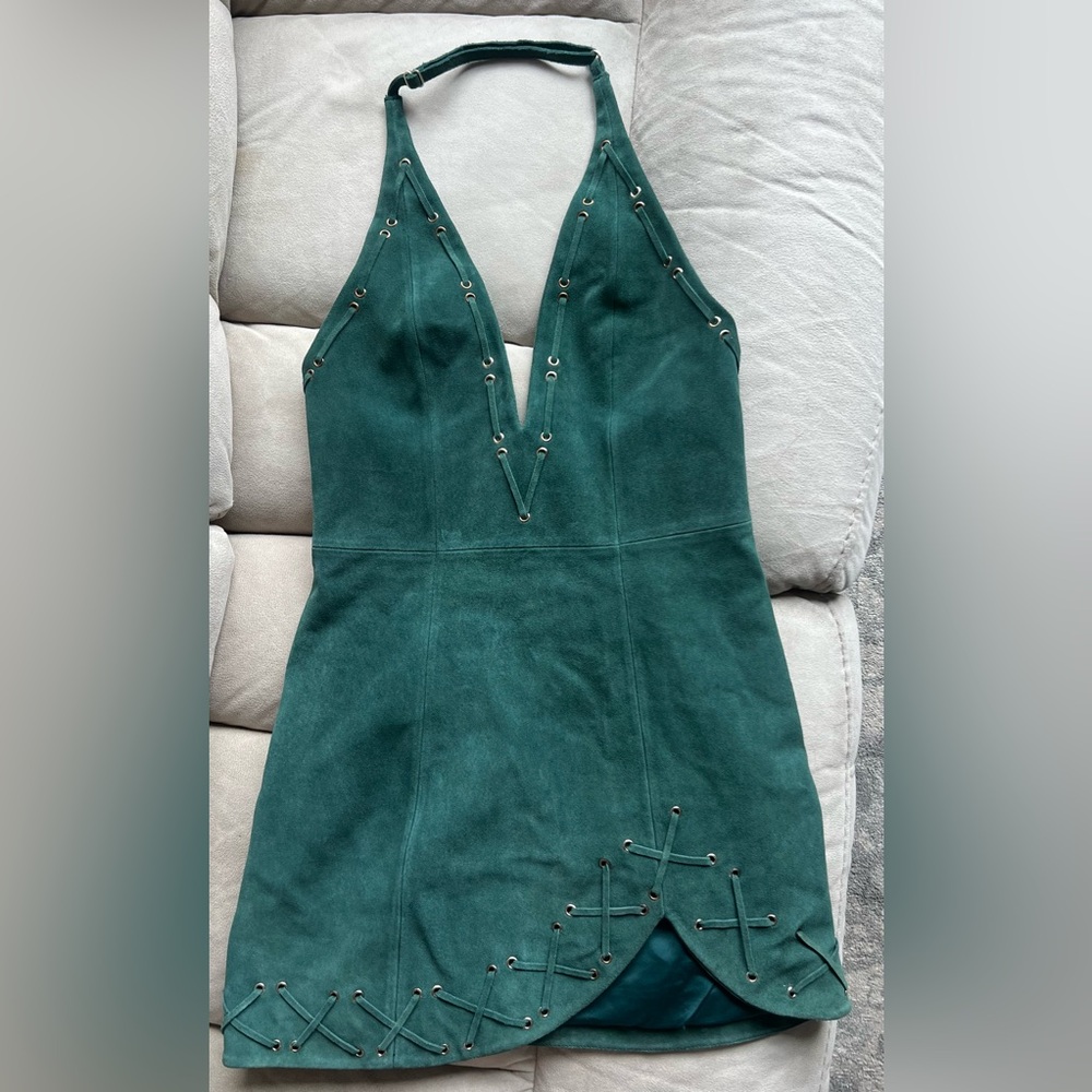 NBD 100% Leather Suede Mini-Dress Size 2